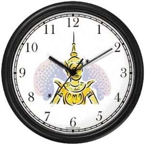  Buddhist   Thai Sawasdee Angel   Peace Deva Wall Clock by 