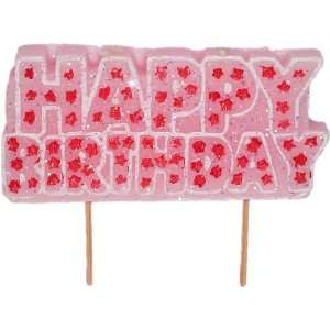    Party Girl   Glitter Pink Happy Birthday Candle