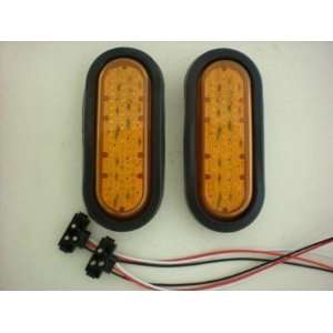    Amber 60 LED Oval Marker Flasher Turn Signal Lights: Automotive