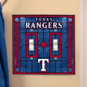  Texas Rangers Art Glass Lightswitch Cover (Double): Sports 