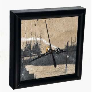  Shrimp Boat and Dock Marble Wall Clock Framed: Home 