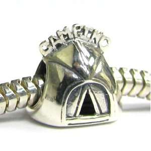 Queenberry Sterling Silver Picnic Camping Tent Bead For Pandor Troll 