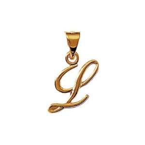  18K Gold Plated Letter L Initial Pendant: Jewelry
