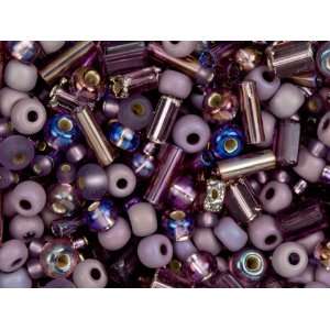   Glass Purple 10/0 Seed Bead Mix   22 Gram Tube: Arts, Crafts & Sewing