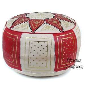  Moroccan Pouf, Fez Pouffe, Ottoman, Poof, Color  Red 