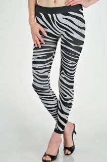  Zebra Jacquard Leggings Clothing