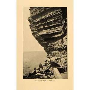  1903 Print Rock Formation Geology Corsica Bonifacio France 