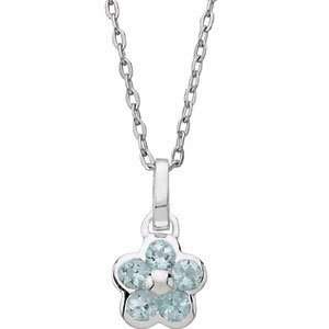  Jewelry Locker Teen Girl Gemstone Flower Necklace [RB 