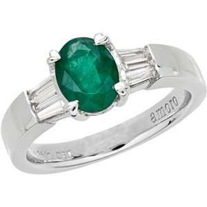 Colombian Emerald and Diamond Ring in 18kt White Gold Ring