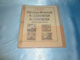 TEAC A 3300/A2300 REEL TO REEL SERVICE MANUAL FREE S/H  