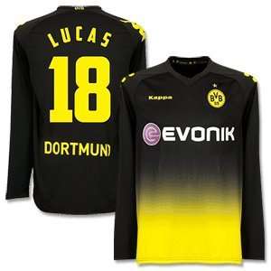 11 12 Borussia Dortmund Away L/S Jersey + Lucas 18 (Fan Style Name 