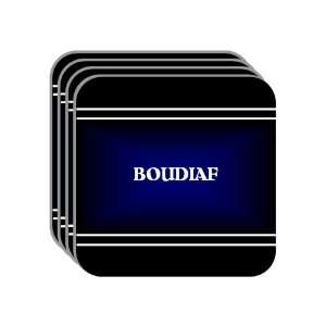 Personal Name Gift   BOUDIAF Set of 4 Mini Mousepad Coasters (black 