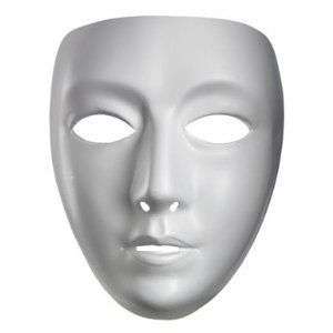 Blank White Face Mask   NEW!  