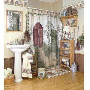 Blonder Home Fabric Outhouse Shower Curtain Linda Spivey Rustic 