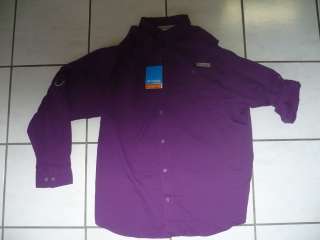Columbia Tamiami II PFG man long sleeve purple shirt UPF 40 BRAND NEW 