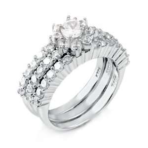  (A3RSZ9125) Threefold Tantalizing Silver Wedding Ring Set 