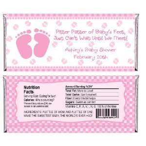   Feet Pink   Personalized Candy Bar Wrapper Baby Shower Favors: Baby