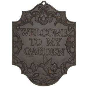  Iron Welcome To My Garden Plaque Patio, Lawn & Garden