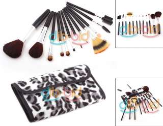 12 Makeup Brush Set Eyeshadow Blush Lip Gloss Pen Case  