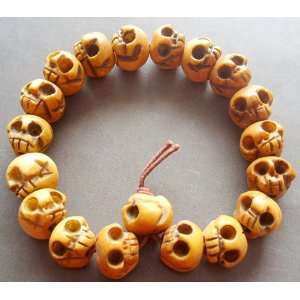   Skull Beads Tibetan Buddhist Prayer Bracelet Mala 
