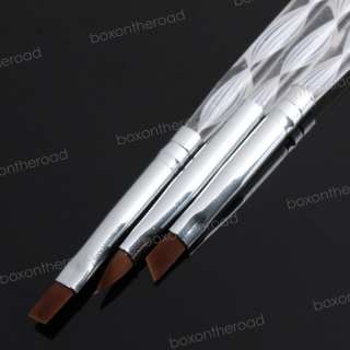 3pcs Gel Acrylic Tip Design Brush Nail Art Drawing Painting Pens 