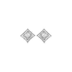 Micro Pave Double Diamond Sterling Silver Earrings, Expertly Crafted 