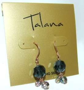 Talana 18kt Sterling Crystal Swarovski Grey & Irridescent Ball 