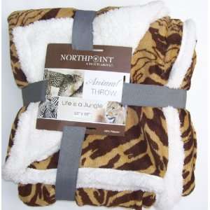   Safari Animal Blanket, BROWN Tiger Print (50 x 60 Inches): Home
