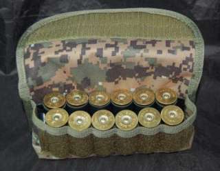 New Molle Tactical Hunting Shotgun Ammo Pouch 12 Round Woodland 