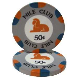  50 $.50 Nile Club 10 Gram Ceramic Casino Quality Poker 