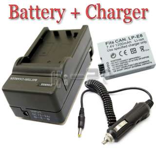 Battery+Charger for Canon LP E8 LPE8 Rebel T2i EOS 550D  