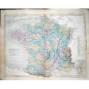    1860 Map France Corsica Bay Biscay English Channel