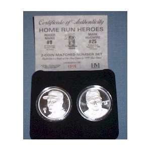  Roger Maris / Mark McGwire Matched Numbered 2 Coin Set 