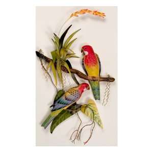  Rosella Pair with Bromeliads Wall Art