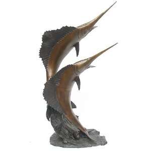  2 SAIL FISH FOUNTAIN BRONZE