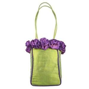 Fig Silk Handbag with Clematis Ribbon Flowers:  Kitchen 