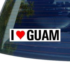  I Love Heart GUAM   Window Bumper Sticker: Automotive