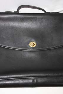 Vintage New NWOT COACH Black Leather Messenger Bag  
