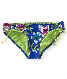 aeropostale womens hawaiian floral side tie bikini swim bottom  