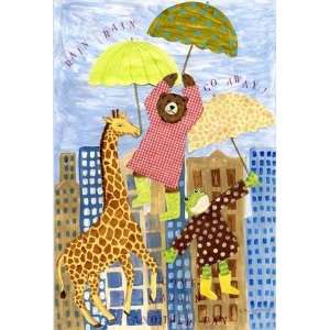  Umbrella Animals Canvas Reproduction Baby