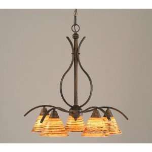  Swoop 5 Light DownLight Chandelier with Glass Shade