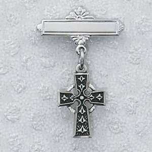   Gift 434L Sterling Silver Celtic Cross Baby Pin with Box Jewelry