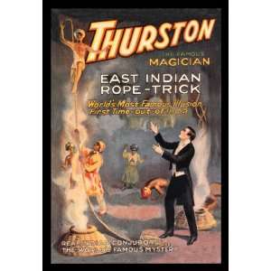  East Indian Rope Trick: Thurston the Famous Magician 24X36 