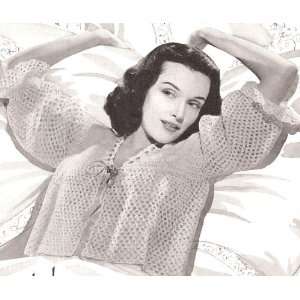  Vintage Crochet PATTERN to make   Bed Jacket Lace Sweater 