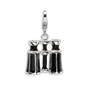    Sterling Silver Enamel Swarovski Crystal Binocular: Jewelry