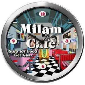  MILAM 14 Inch Cafe Metal Clock Quartz Movement Kitchen 