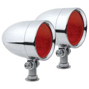   Smooth Chrome Target LED Motorcycle Bullet Light   Pair: Automotive