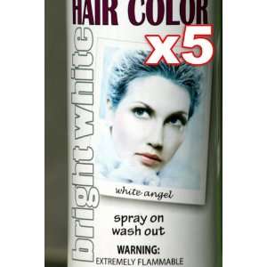 Quantity Five 3oz cans   Spray On Wash Out White Hair Color Temporary 