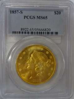   20.00 LIBERTY GOLD TYPE 1 PCGS MS65 SUPER GEM, SUPER LUSTRE  