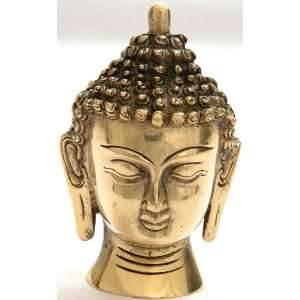  Mathura Buddha Head   Brass Sculpture